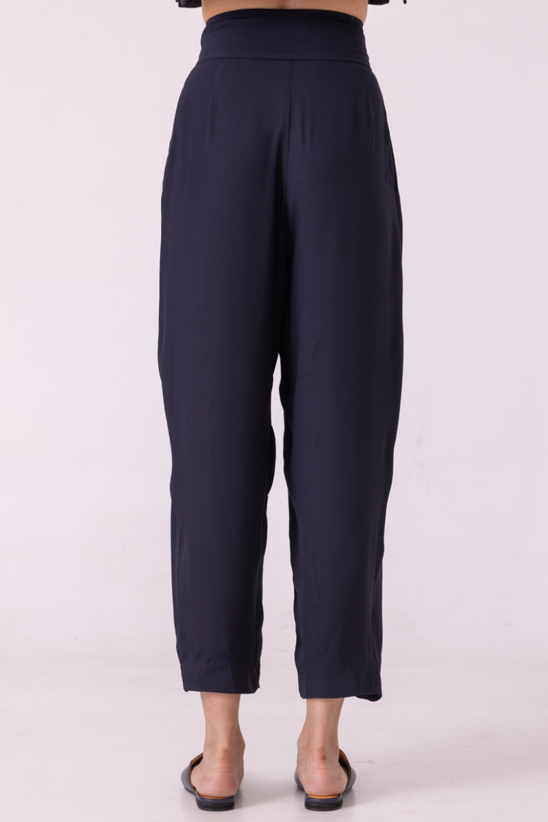 Elinor Black Barrel Pants satin by The Summer House in orange color for women in Singapore