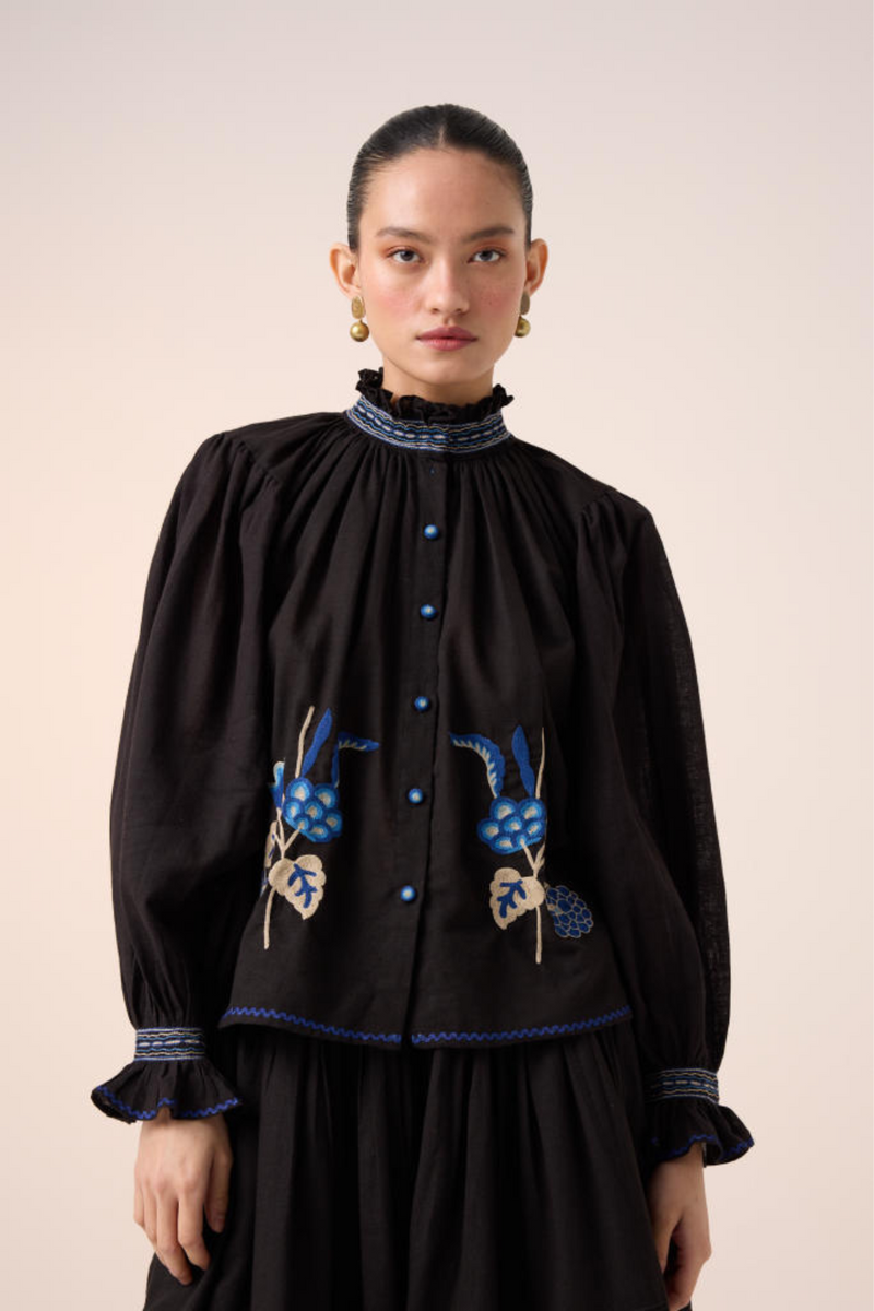 ELSA SET -BLACK (ELSA TOP + PINTUCK SKIRT) cotton by CORD in multi for women in Singapore