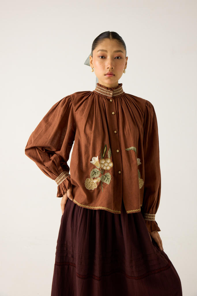 ELSA TOP -RUST cotton by CORD in multi for women in Singapore