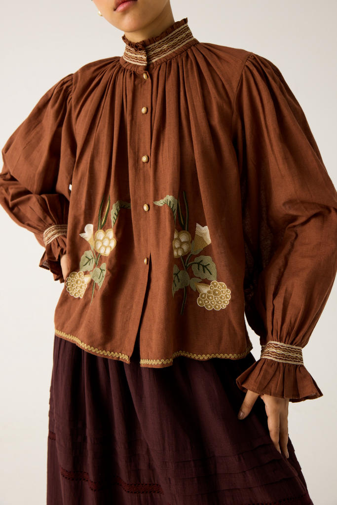 ELSA TOP -RUST cotton by CORD in multi for women in Singapore