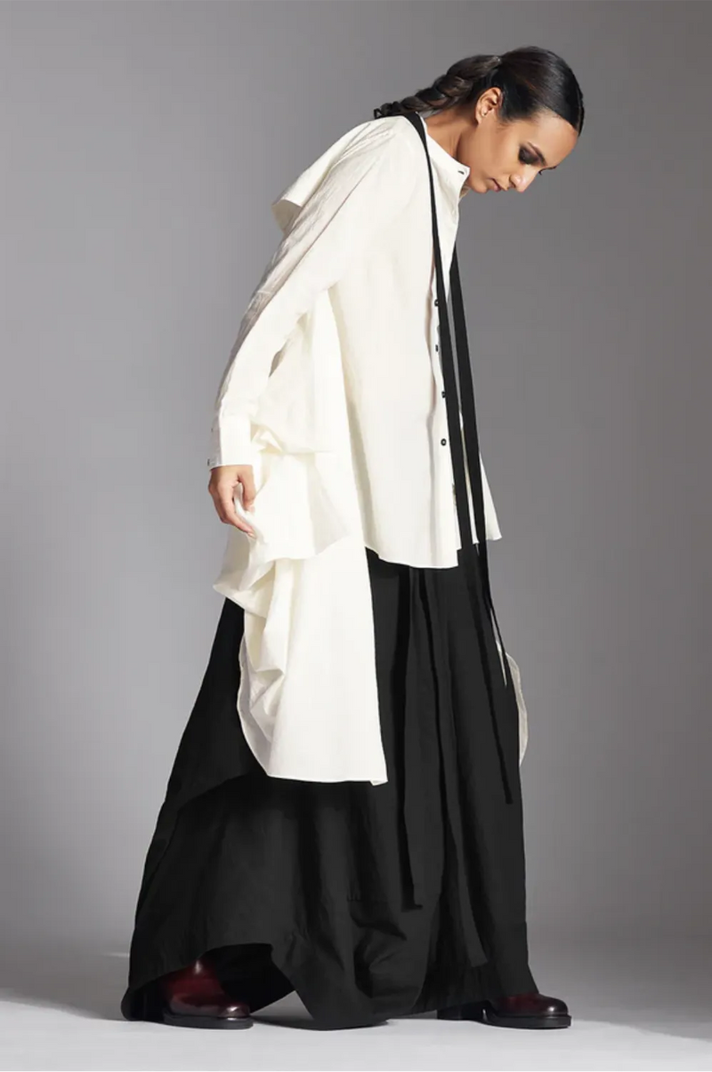 Elva Shirt in Organic Cotton-White cotton by Chola in white color for women in Singapore