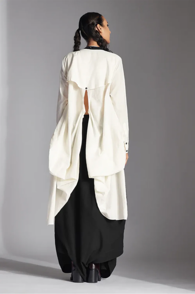 Elva Shirt in Organic Cotton-White cotton by Chola in white color for women in Singapore