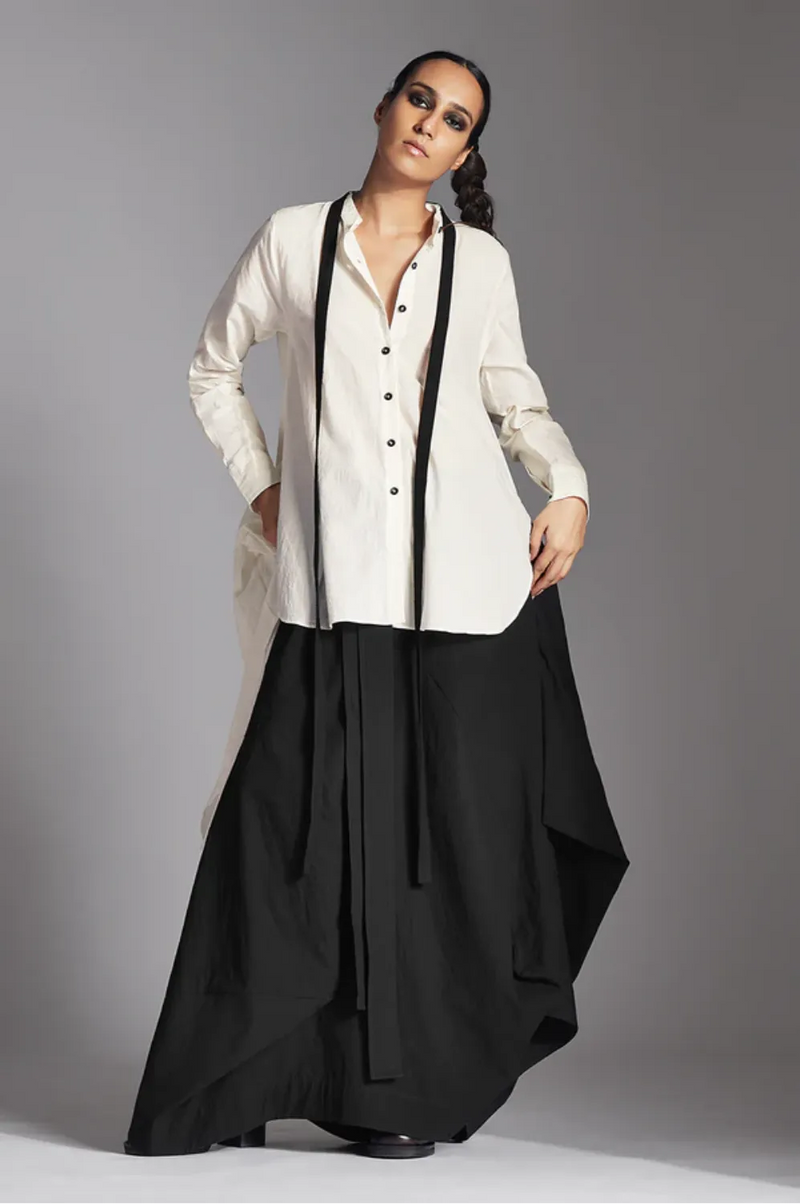Elva Shirt in Organic Cotton-White cotton by Chola in white color for women in Singapore