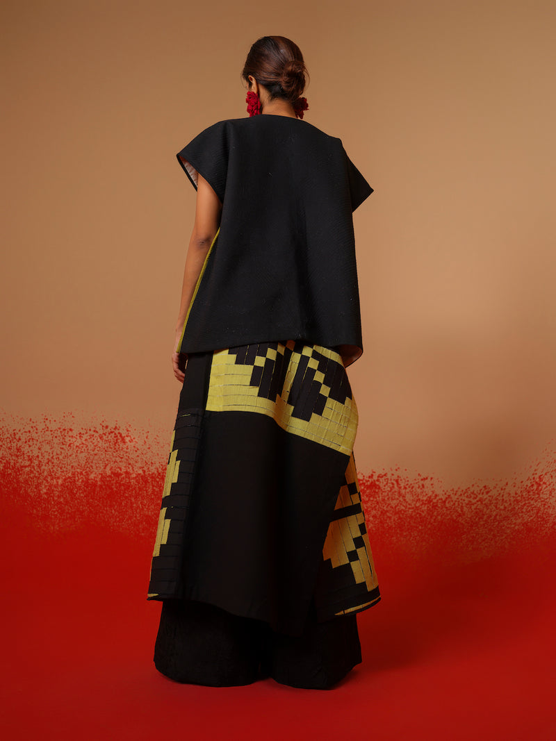 Ember Skirt-Black + Lime 100% cotton skirts by Stoique in black, lime for women in Singapore