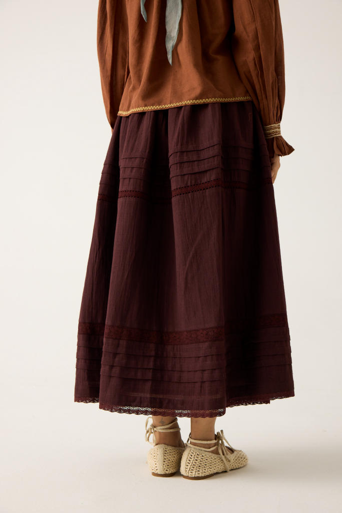 EMILY SKIRT-RUST cotton by CORD in multi for women in Singapore