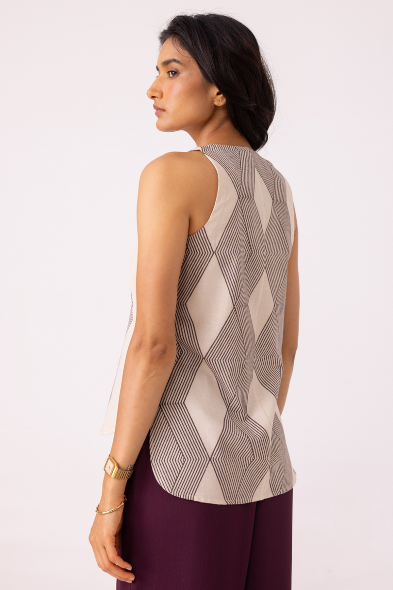 Emma Hand Printed Top cotton by The Summer House for women in Singapore
