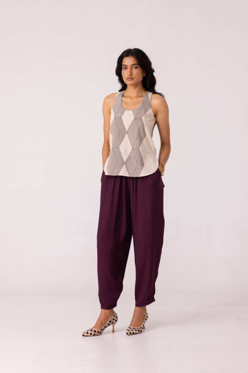 Emma Hand Printed Top cotton by The Summer House for women in Singapore