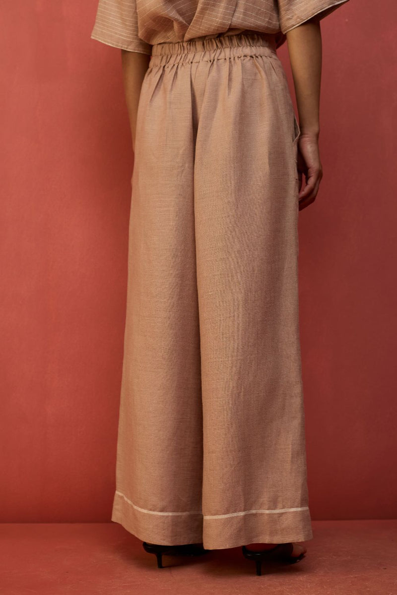 Emma Relaxed Fit Linen Pants - Dusty Rose by Manan for in Singapore