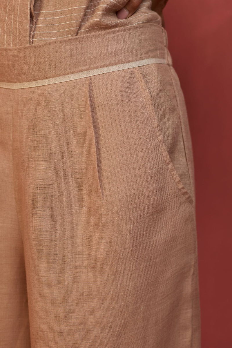 Emma Relaxed Fit Linen Pants - Dusty Rose by Manan for in Singapore