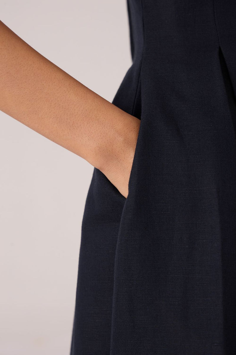 Eos Black Midi Dress cotton by The Summer House in black color for women in Singapore