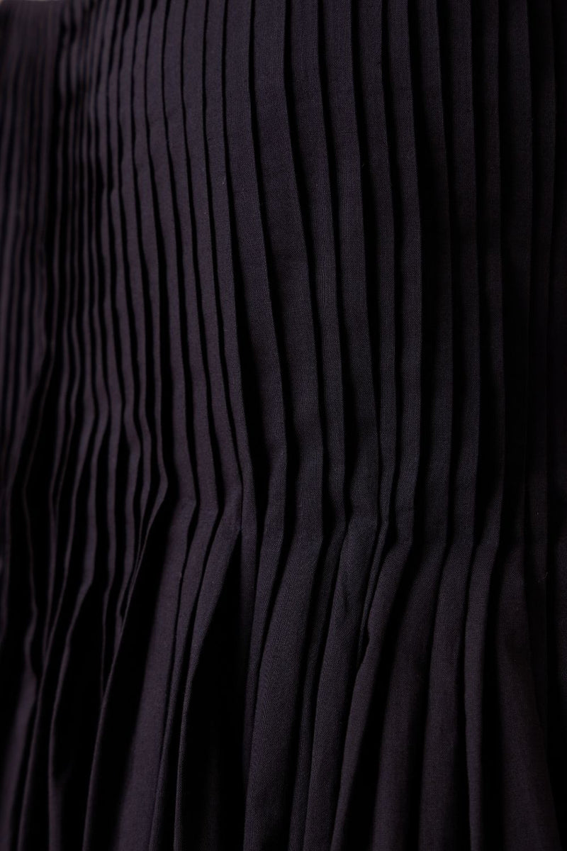 Erato Black Pleated Dress cotton by The Summer House in black color for women in Singapore