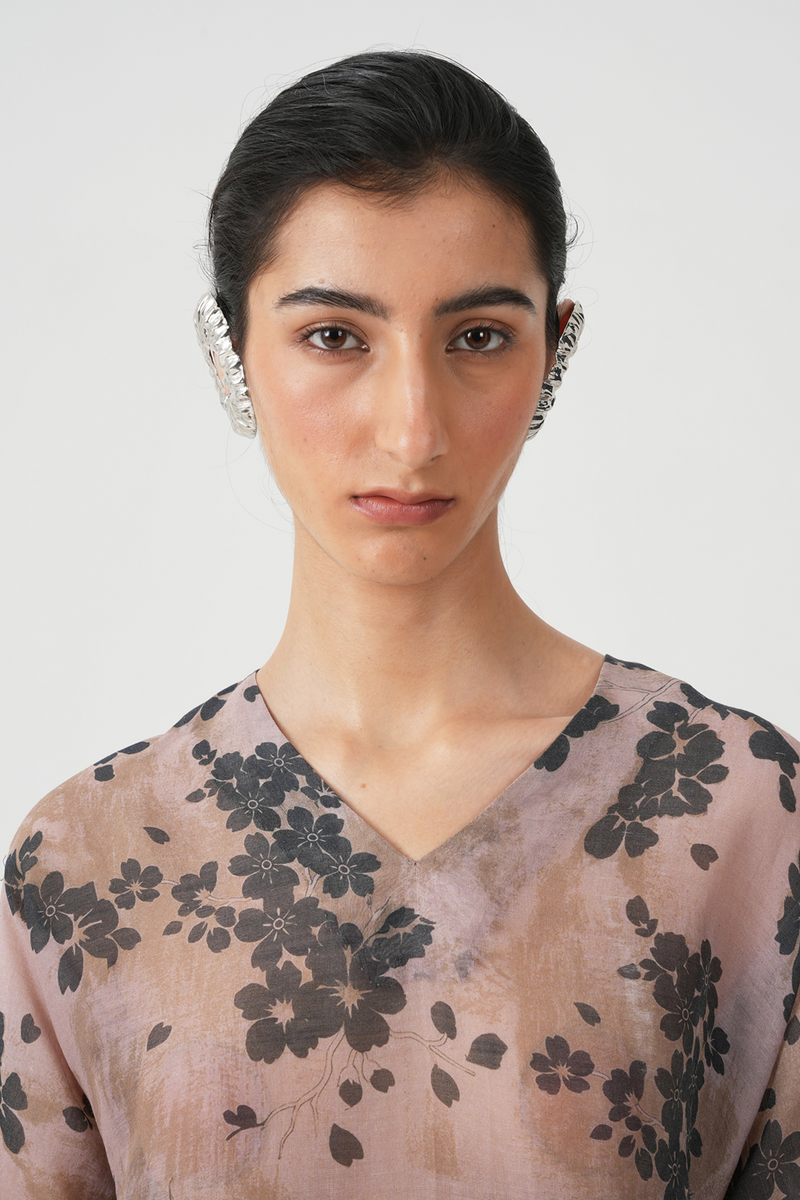 Erina Floral Print Handwoven Top