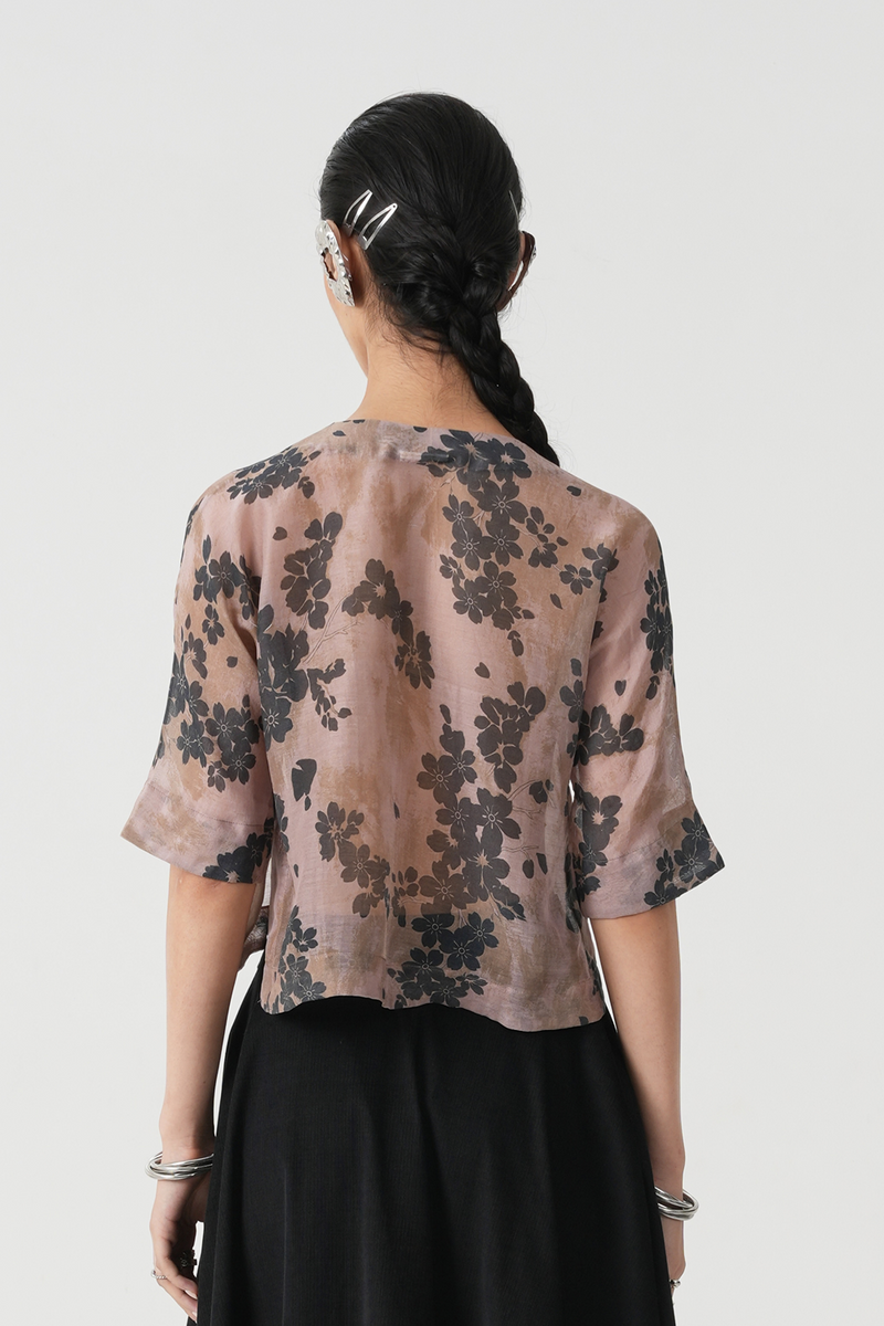 Erina Floral Print Handwoven Top