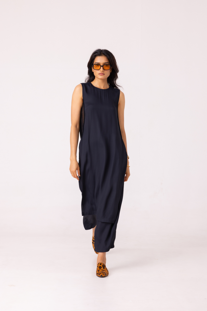 Esther Black Tunic satin by The Summer House in orange color for women in Singapore