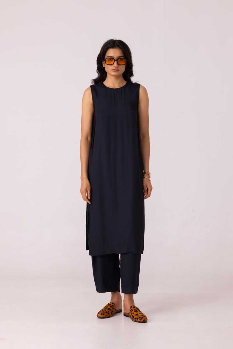 Esther Black Tunic satin by The Summer House in orange color for women in Singapore