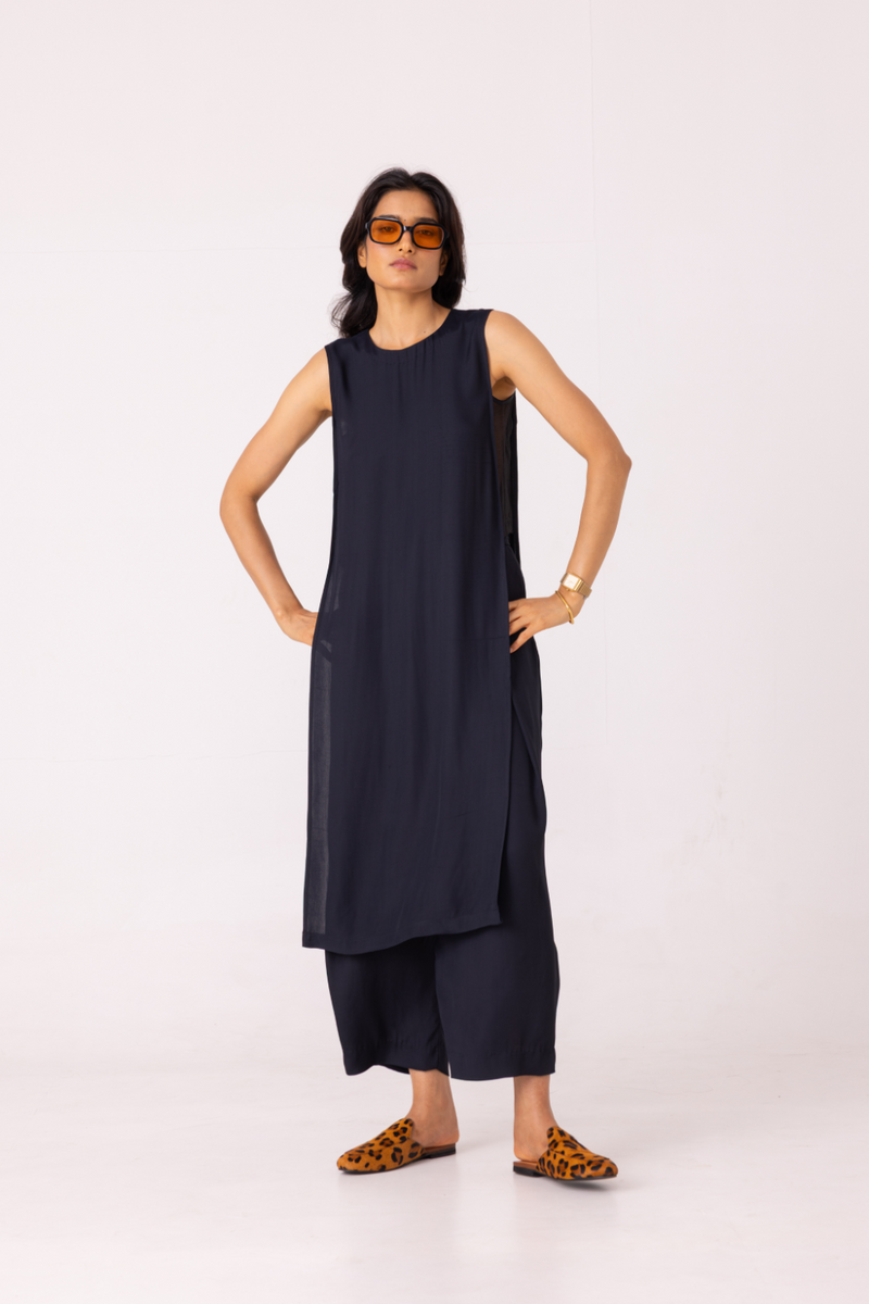 Esther Black Tunic satin by The Summer House in orange color for women in Singapore