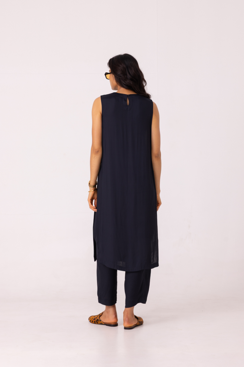 Esther Black Tunic satin by The Summer House in orange color for women in Singapore