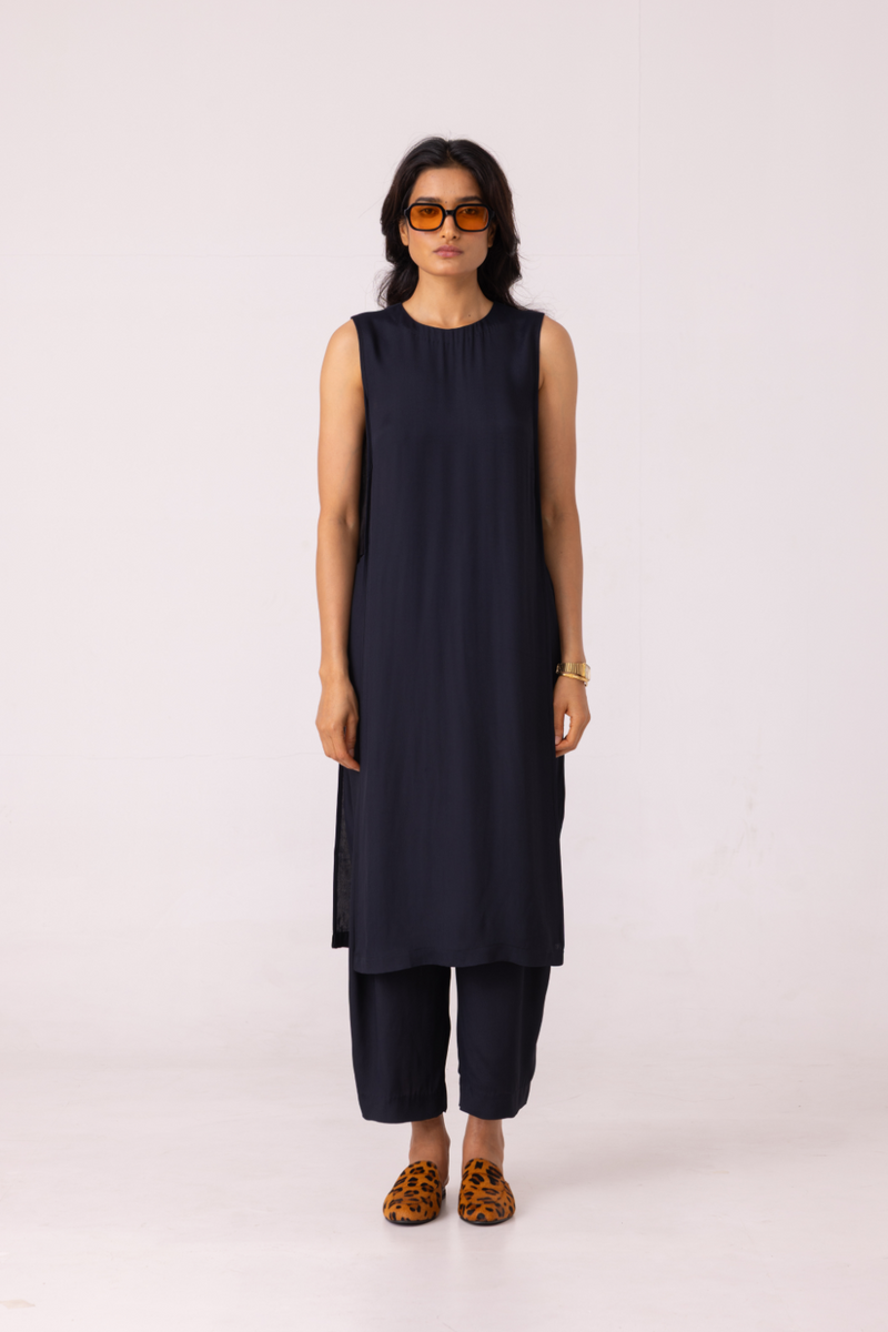 Esther Black Tunic satin by The Summer House in orange color for women in Singapore