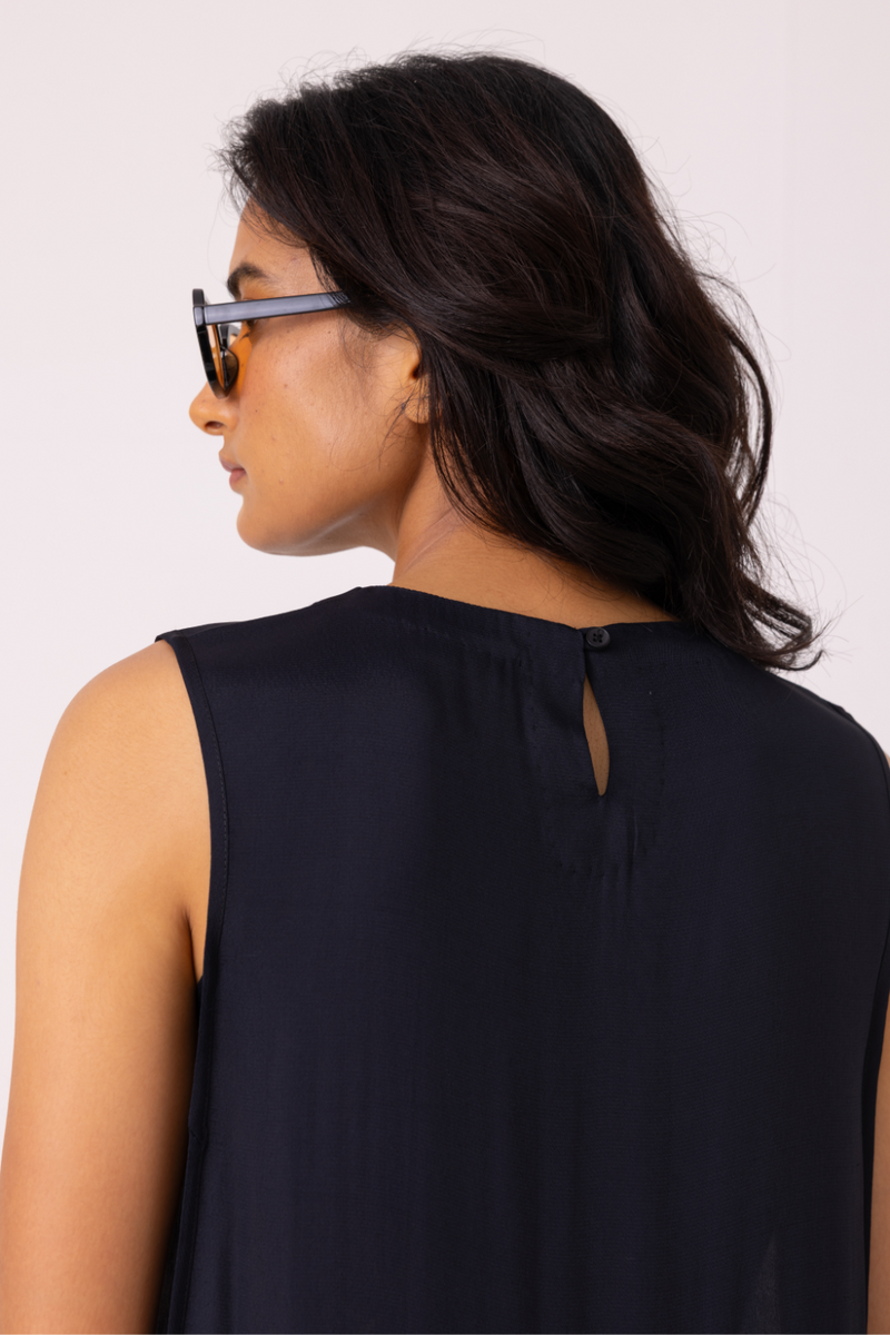 Esther Black Tunic satin by The Summer House in orange color for women in Singapore