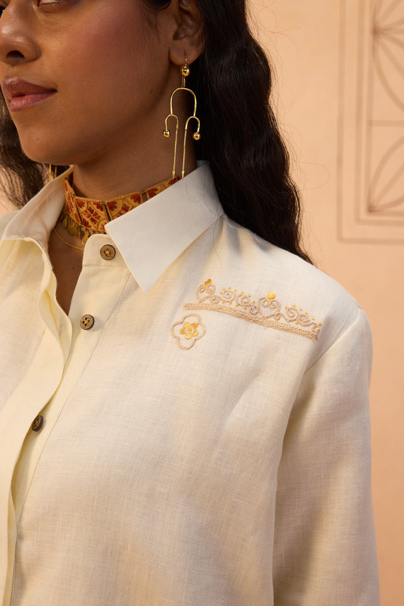 Eternal Linen Kurta linen kurta/kurta set by SUI in off-white for women in Singapore