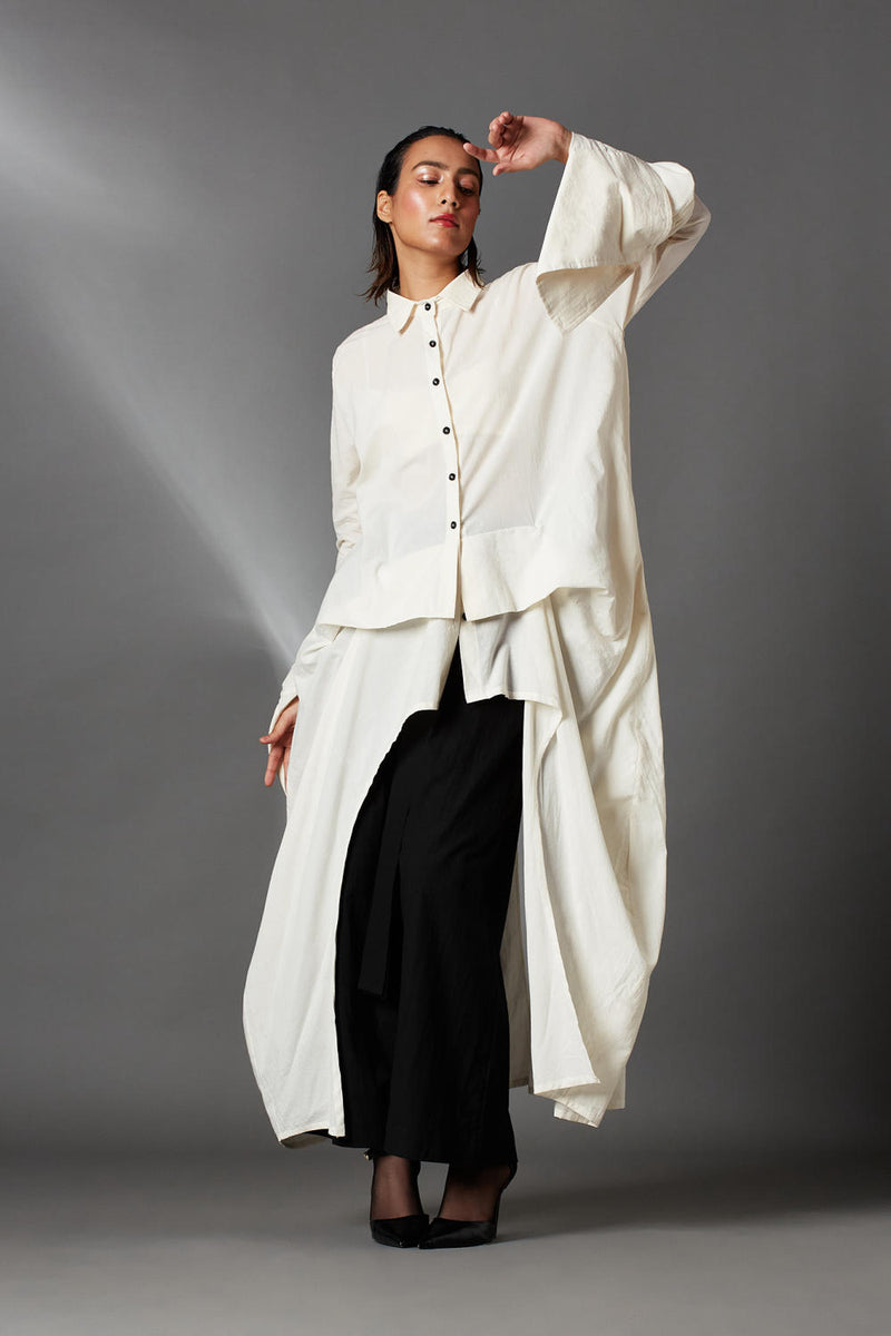 Everett Shirt-White cotton by Chola in white color for women in Singapore