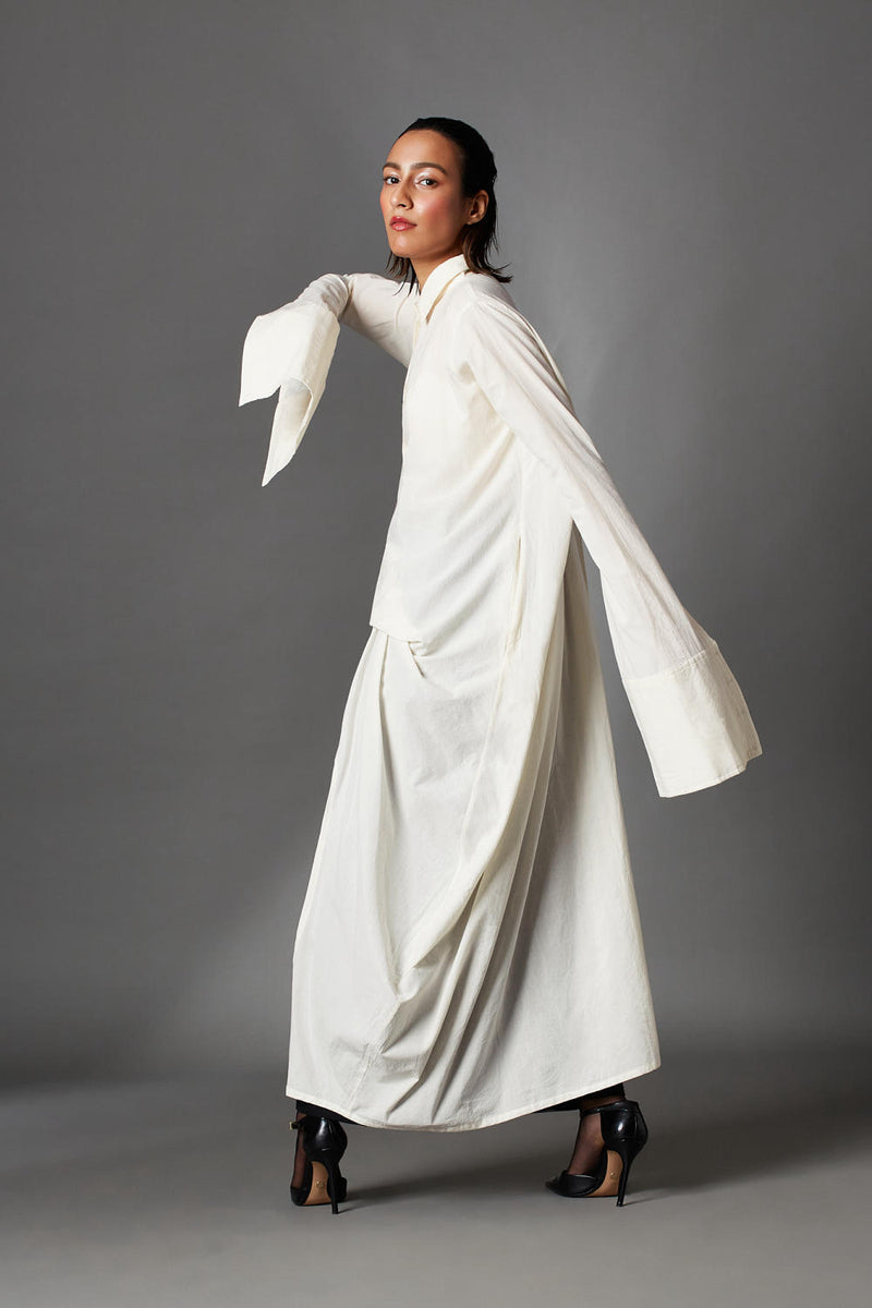 Everett Shirt-White cotton by Chola in white color for women in Singapore