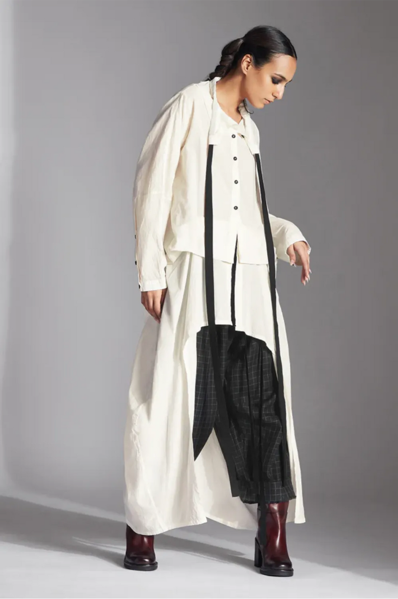 Evia Shirt-White cotton by Chola in white color for women in Singapore