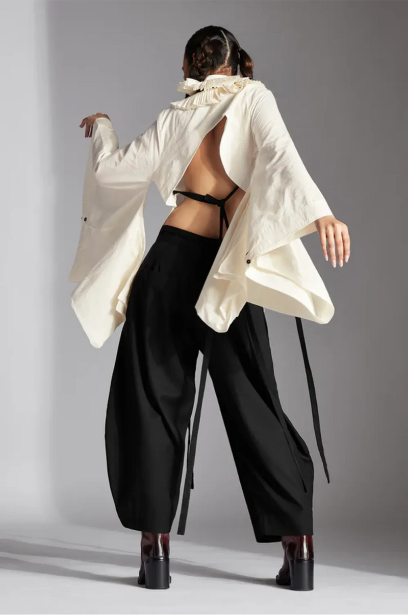 Evra Shirt-White cotton by Chola in white color for women in Singapore