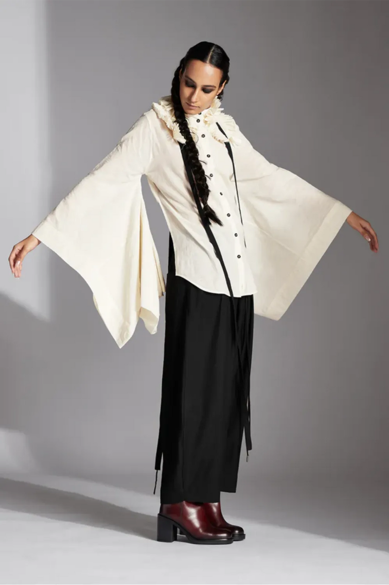 Evra Shirt-White cotton by Chola in white color for women in Singapore