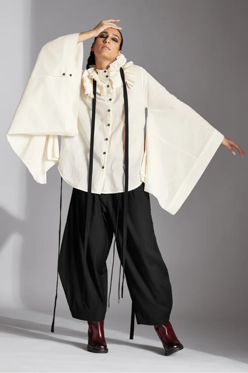 Evra Shirt-White cotton by Chola in white color for women in Singapore