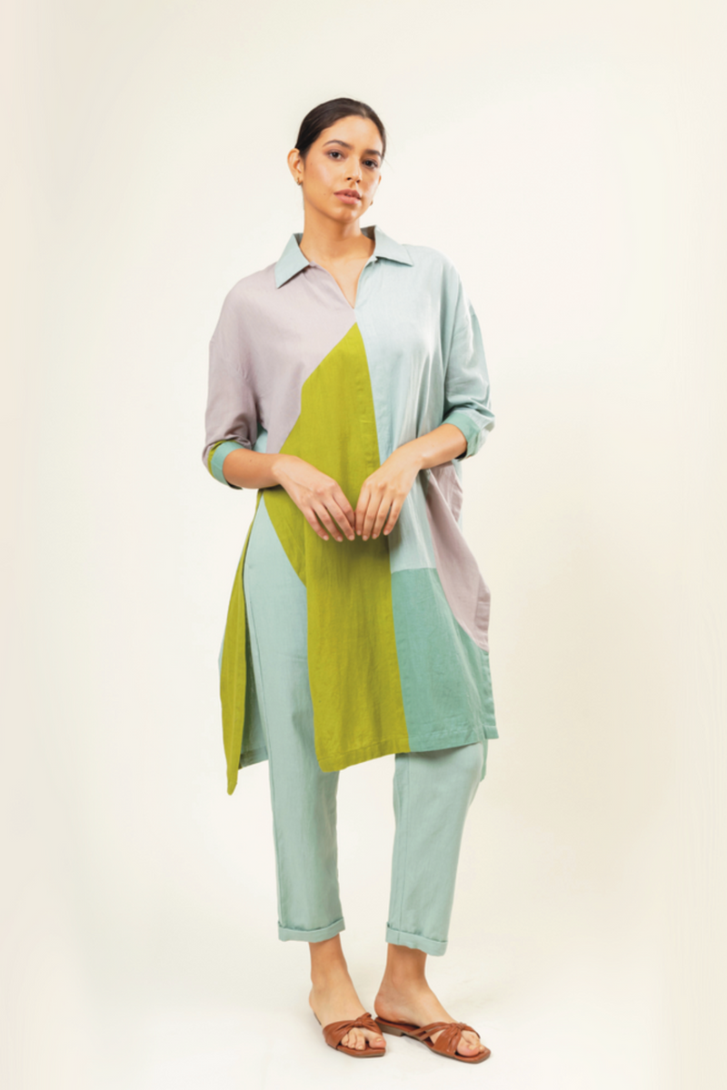 BLAKE PANELLED TUNIC mul by Doodlage in multi color for women in Singapore