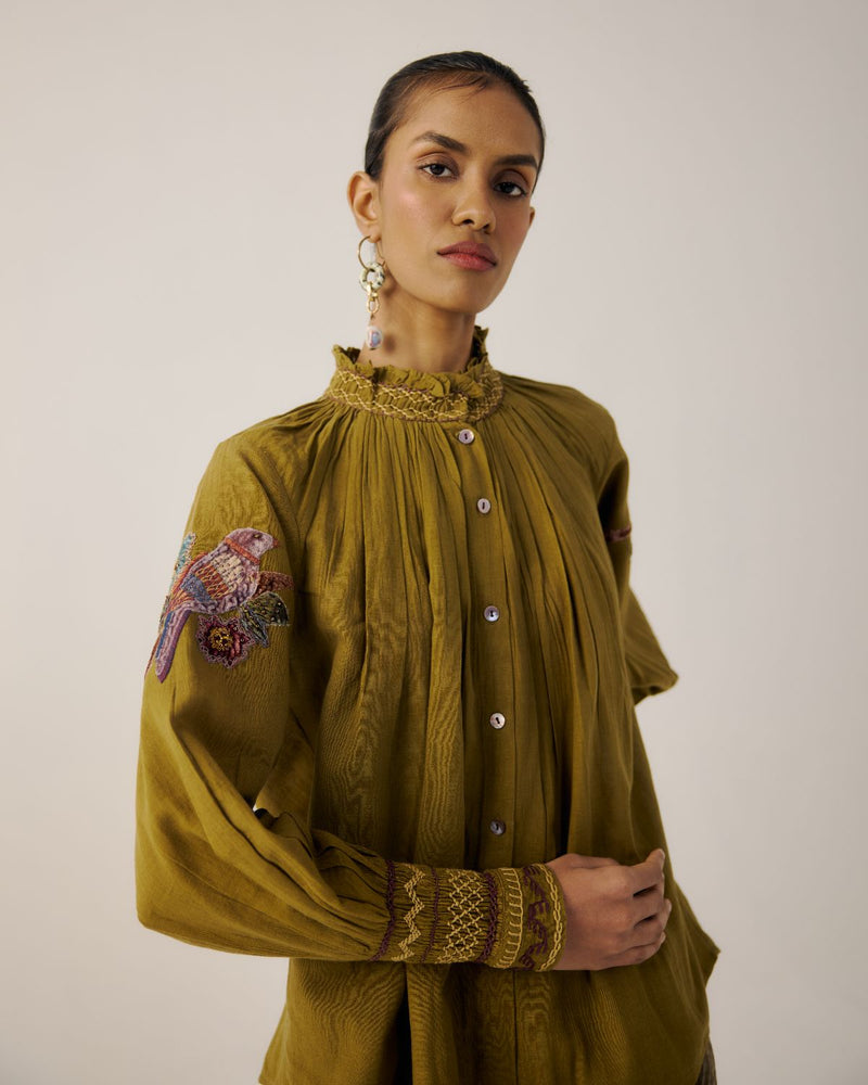 FARMER TOP-Parrot Emb. cotton by CORD for women in Singapore