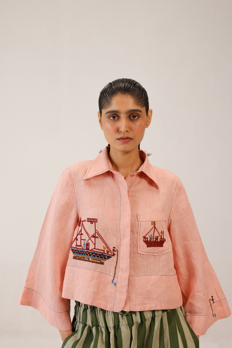 FERN TOP - SAILOR ROSE all linen by CORD for women in Singapore