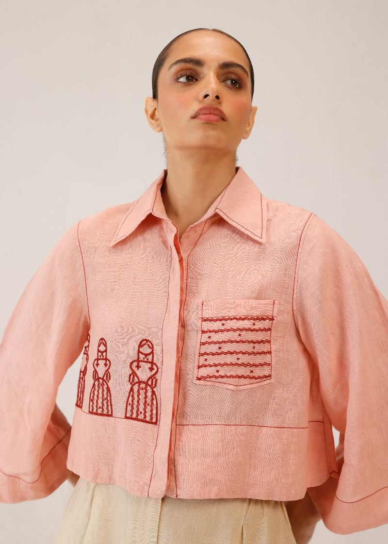 FERN TOP - DOLL ROSE CROSS STITCH all linen by CORD for women in Singapore