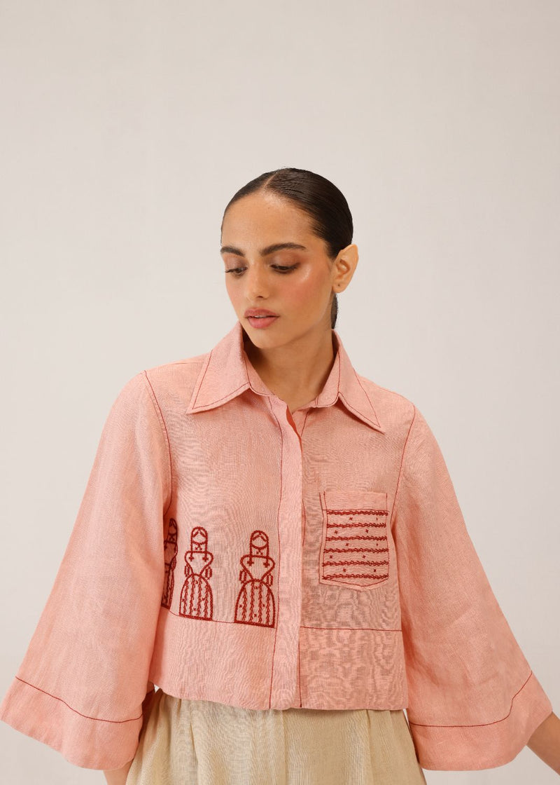 FERN TOP - DOLL ROSE CROSS STITCH all linen by CORD for women in Singapore
