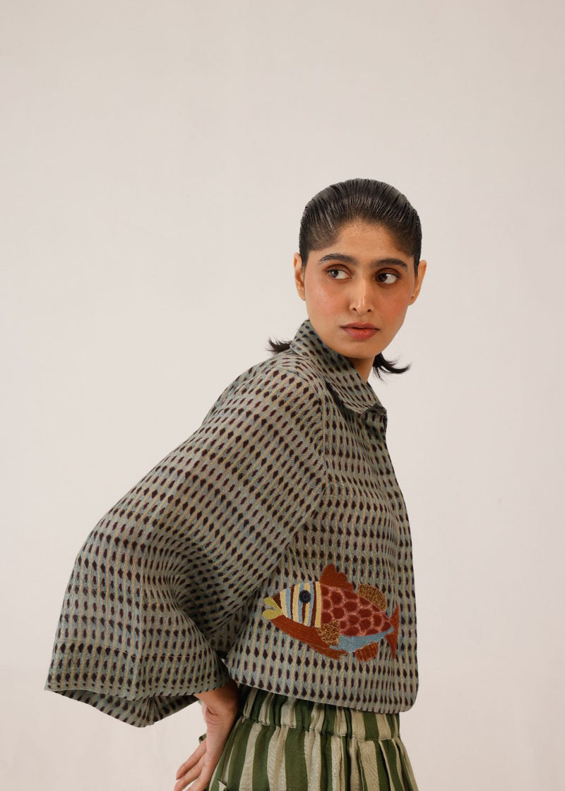 FERN TOP - FISH APPL all linen by CORD for women in Singapore