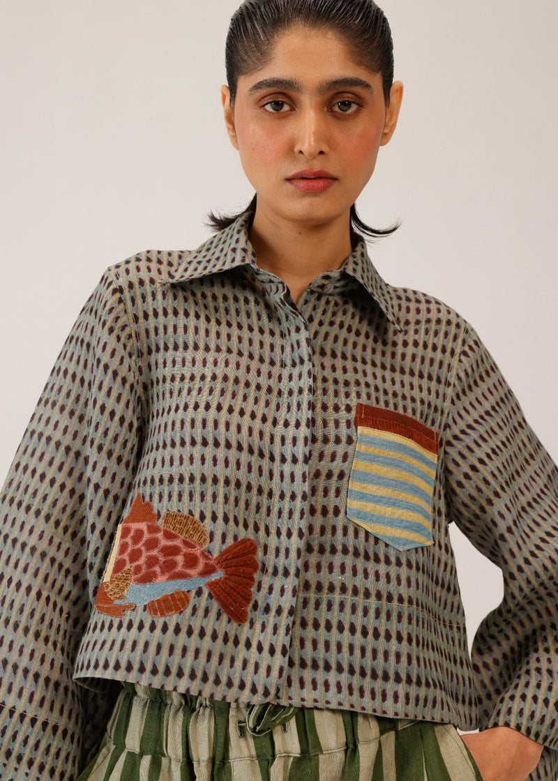FERN TOP - FISH APPL all linen by CORD for women in Singapore