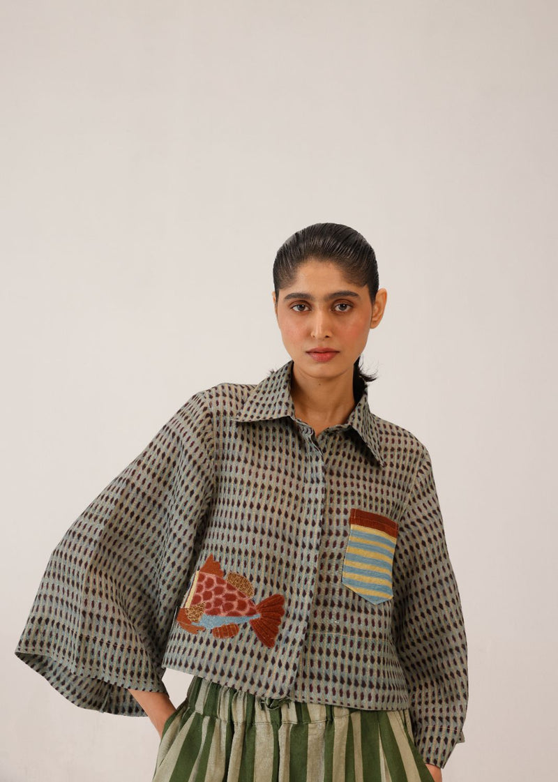 FERN TOP - FISH APPL all linen by CORD for women in Singapore