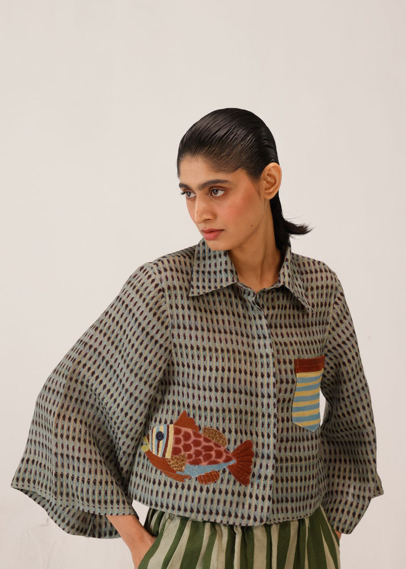 FERN TOP - FISH APPL all linen by CORD for women in Singapore