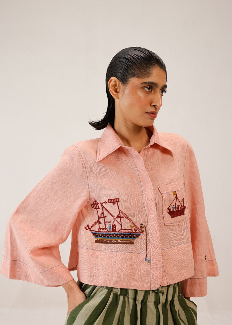 FERN TOP - SAILOR ROSE all linen by CORD for women in Singapore