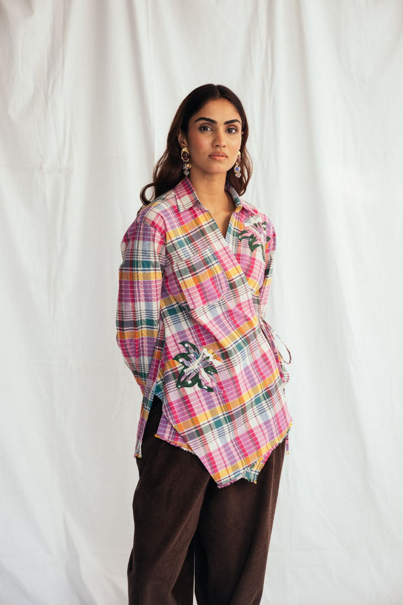 Sherbet Wrap Shirt cotton by JodiLife for women in Singapore