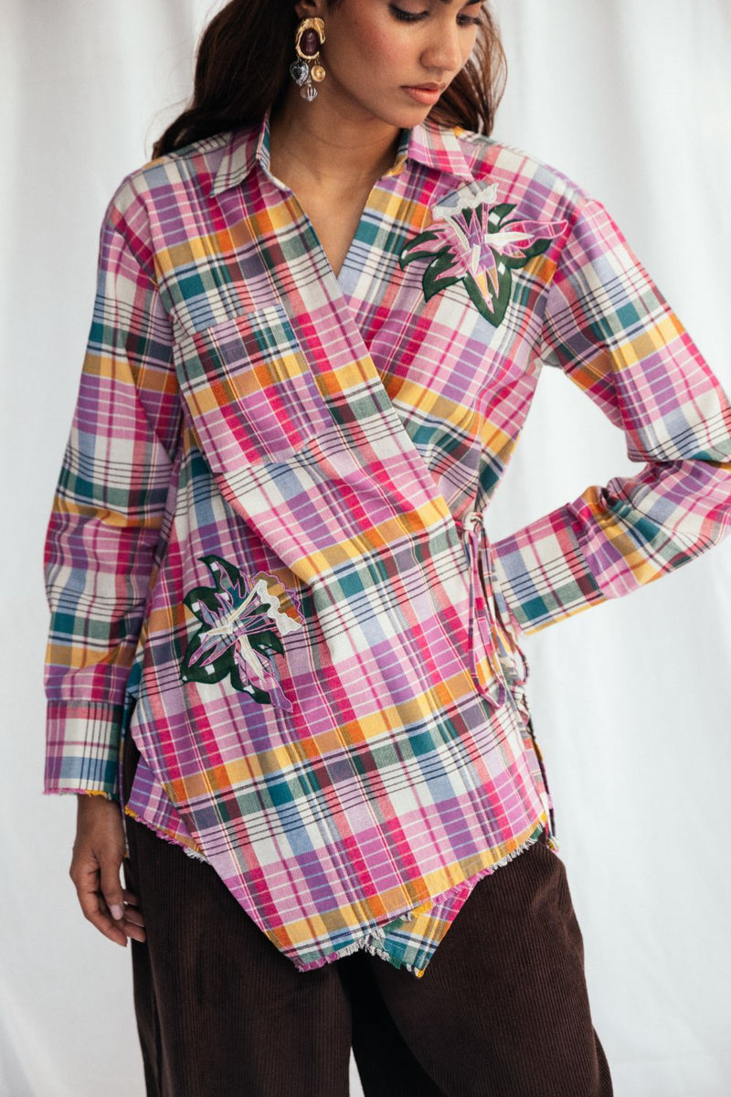 Sherbet Wrap Shirt cotton by JodiLife for women in Singapore