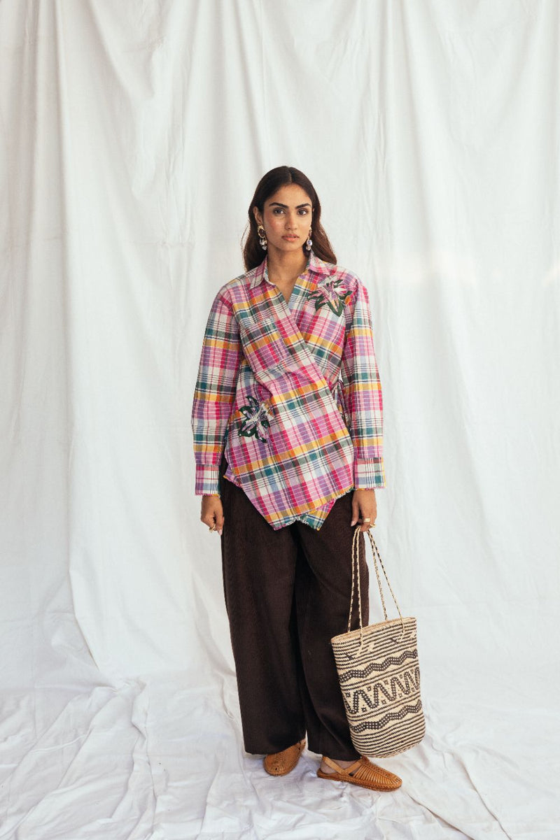 Sherbet Wrap Shirt cotton by JodiLife for women in Singapore