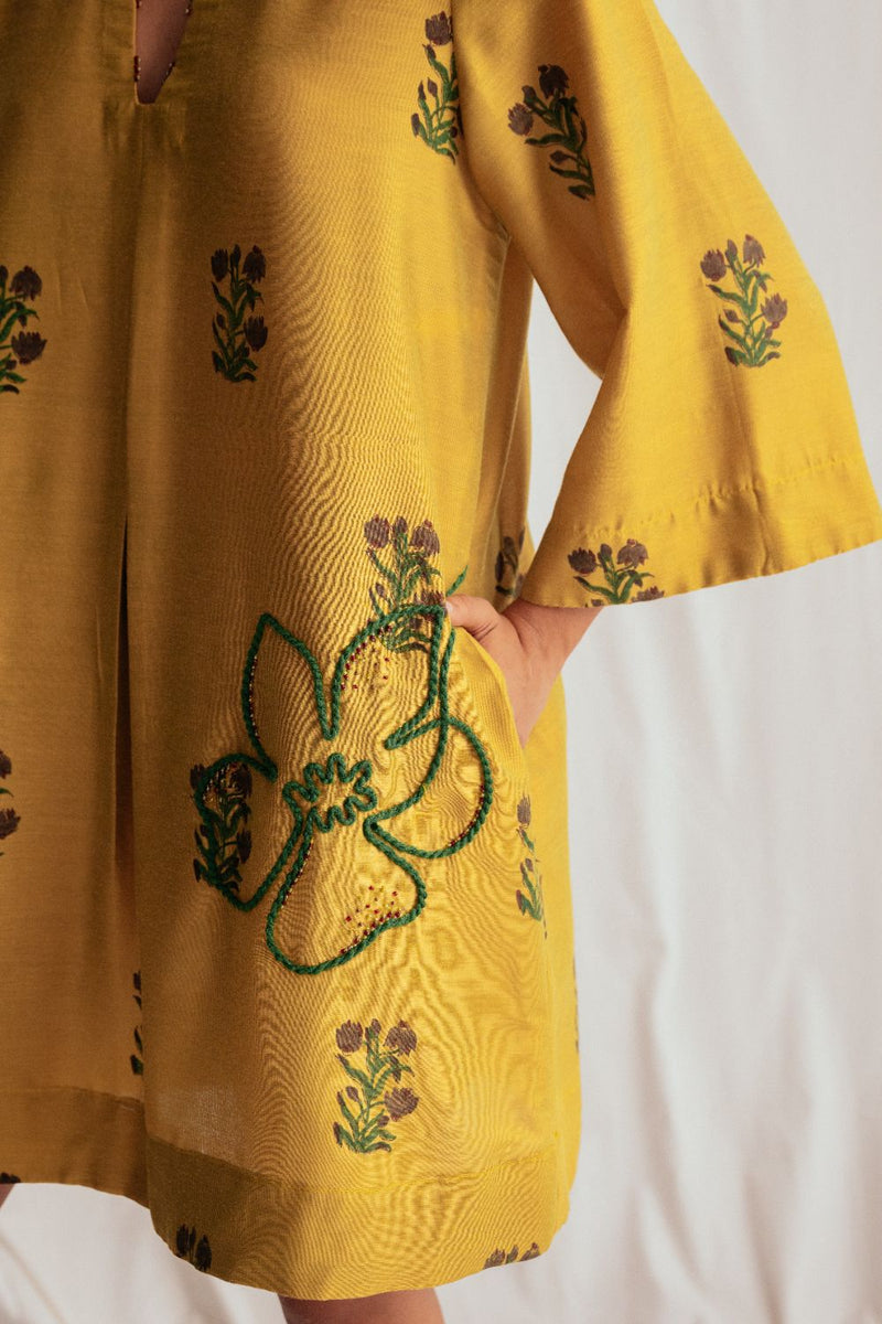 Nimbu Silk Shift Dress silk by JodiLife for women in Singapore