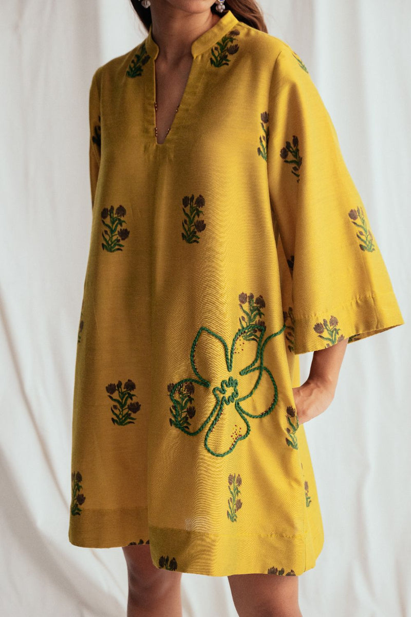 Nimbu Silk Shift Dress silk by JodiLife for women in Singapore