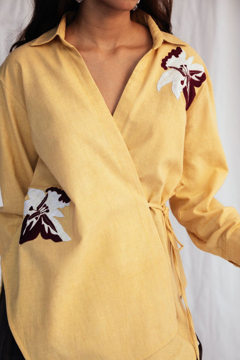 Aamras Handloom Wrap Shirt cotton by JodiLife for women in Singapore