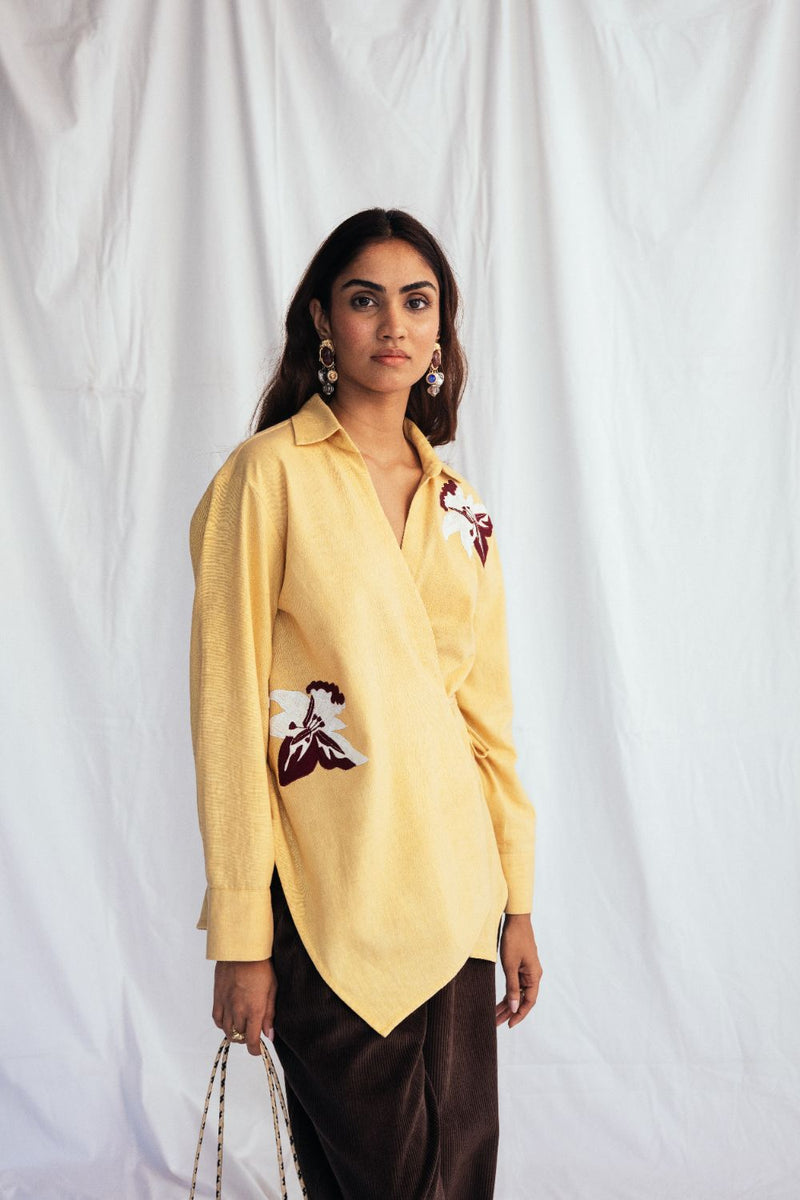 Aamras Handloom Wrap Shirt cotton by JodiLife for women in Singapore