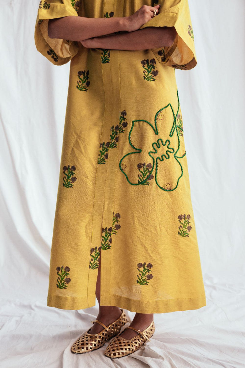 Nimbu Silk Day Dress silk by JodiLife for women in Singapore