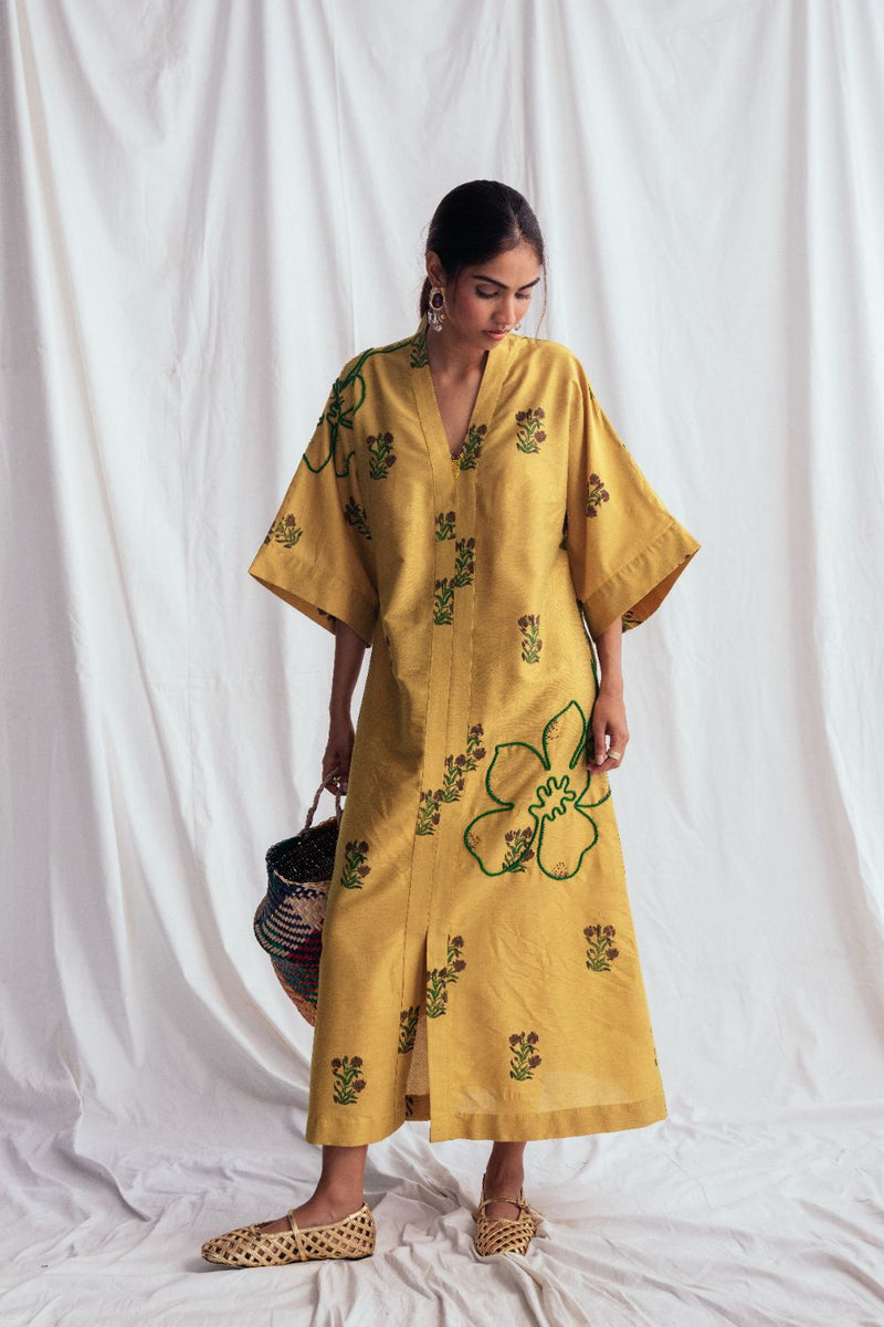 Nimbu Silk Day Dress silk by JodiLife for women in Singapore