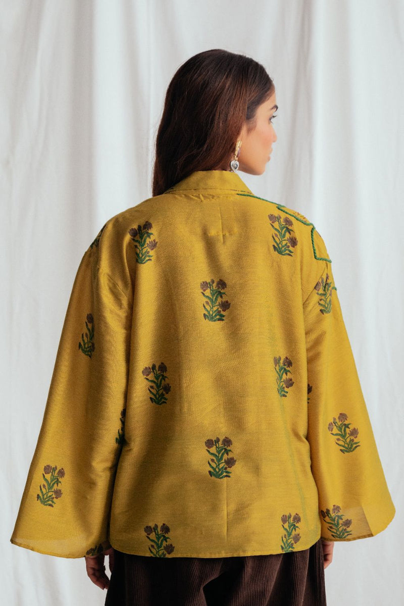 Nimbu Silk Shirt silk by JodiLife for women in Singapore